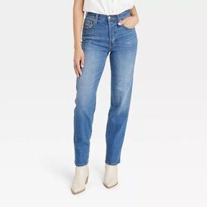 Universal Thread Vintage Straight Jeans Size 0 R Slim Fit Stretch Blue 25 x 27